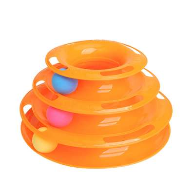 3-Level Tower of Tracks Ball Cat Ktitten Toy Endless Fun Mental Physical Exercise Puzzle Cat Toy Interactive Cat Ball Toy