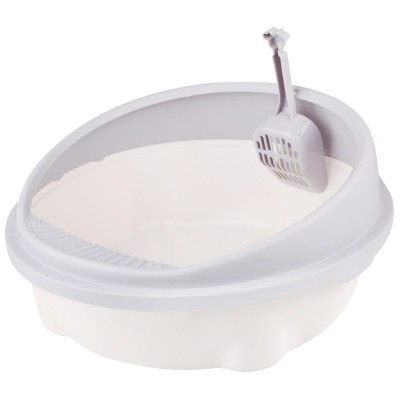 large size cat litter box plastic cat toilet tray with poop scoop wholesale semi-closed kitten cat litter box