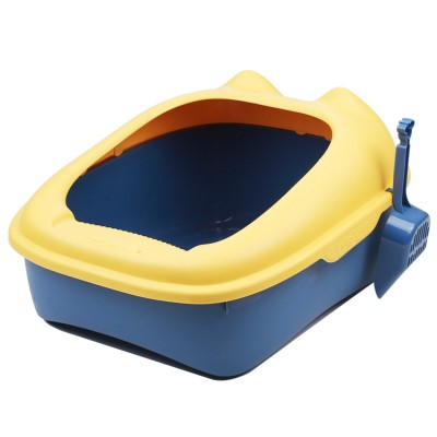 RTS Factory Wholesale Luxury Fruit Macaron Color Cat Litter Box Toilet door with handle Cleaning Cat Toilet Box